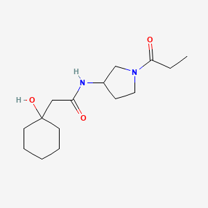 molecular formula C15H26N2O3 B7448608 2-(1-hydroxycyclohexyl)-N-(1-propanoylpyrrolidin-3-yl)acetamide 