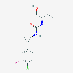 molecular formula C15H20ClFN2O2 B7448615 1-[(1R,2S)-2-(4-chloro-3-fluorophenyl)cyclopropyl]-3-[(2R)-1-hydroxy-3-methylbutan-2-yl]urea 