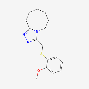 molecular formula C16H21N3OS B7448622 3-[(2-Methoxyphenyl)sulfanylmethyl]-5,6,7,8,9,10-hexahydro-[1,2,4]triazolo[4,3-a]azocine 