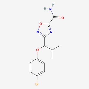 3-[1-(4-Bromophenoxy)-2-methylpropyl]-1,2,4-oxadiazole-5-carboxamide