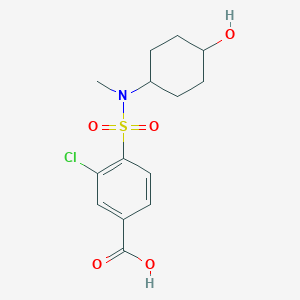 molecular formula C14H18ClNO5S B7448638 3-Chloro-4-[(4-hydroxycyclohexyl)-methylsulfamoyl]benzoic acid 