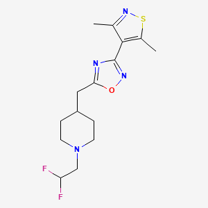 5-[[1-(2,2-Difluoroethyl)piperidin-4-yl]methyl]-3-(3,5-dimethyl-1,2-thiazol-4-yl)-1,2,4-oxadiazole