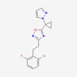 3-[2-(2-Chloro-6-fluorophenyl)ethyl]-5-(1-pyrazol-1-ylcyclopropyl)-1,2,4-oxadiazole