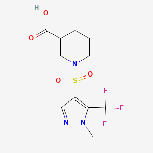 1-[1-Methyl-5-(trifluoromethyl)pyrazol-4-yl]sulfonylpiperidine-3-carboxylic acid