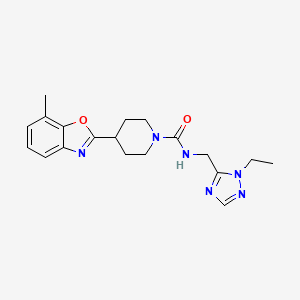 N-[(2-ethyl-1,2,4-triazol-3-yl)methyl]-4-(7-methyl-1,3-benzoxazol-2-yl)piperidine-1-carboxamide