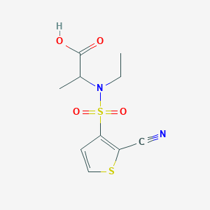 molecular formula C10H12N2O4S2 B7448714 2-[(2-Cyanothiophen-3-yl)sulfonyl-ethylamino]propanoic acid 