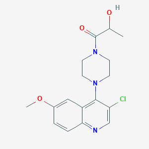 molecular formula C17H20ClN3O3 B7448741 1-[4-(3-Chloro-6-methoxyquinolin-4-yl)piperazin-1-yl]-2-hydroxypropan-1-one 