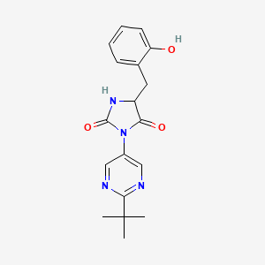 3-(2-Tert-butylpyrimidin-5-yl)-5-[(2-hydroxyphenyl)methyl]imidazolidine-2,4-dione