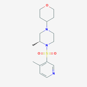 (2R)-2-methyl-1-(4-methylpyridin-3-yl)sulfonyl-4-(oxan-4-yl)piperazine