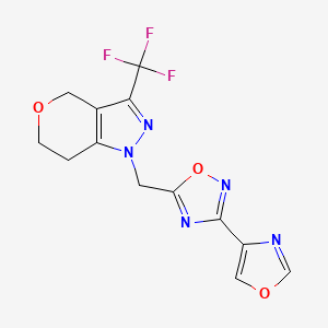 1-[[3-(1,3-oxazol-4-yl)-1,2,4-oxadiazol-5-yl]methyl]-3-(trifluoromethyl)-6,7-dihydro-4H-pyrano[4,3-c]pyrazole