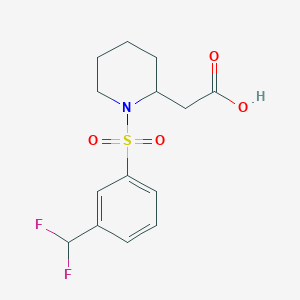 2-[1-[3-(Difluoromethyl)phenyl]sulfonylpiperidin-2-yl]acetic acid