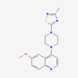 molecular formula C17H19N5OS B7448840 5-[4-(6-Methoxyquinolin-4-yl)piperazin-1-yl]-3-methyl-1,2,4-thiadiazole 