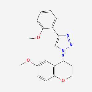 molecular formula C19H19N3O3 B7448908 1-[(4R)-6-methoxy-3,4-dihydro-2H-chromen-4-yl]-4-(2-methoxyphenyl)triazole 