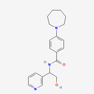 molecular formula C20H25N3O2 B7448915 4-(azepan-1-yl)-N-(2-hydroxy-1-pyridin-3-ylethyl)benzamide 