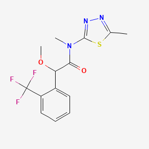 molecular formula C14H14F3N3O2S B7448923 2-methoxy-N-methyl-N-(5-methyl-1,3,4-thiadiazol-2-yl)-2-[2-(trifluoromethyl)phenyl]acetamide 