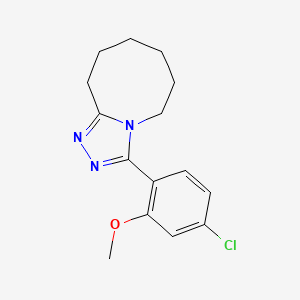 molecular formula C15H18ClN3O B7448937 3-(4-Chloro-2-methoxyphenyl)-5,6,7,8,9,10-hexahydro-[1,2,4]triazolo[4,3-a]azocine 