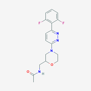 molecular formula C17H18F2N4O2 B7448971 N-[[4-[6-(2,6-difluorophenyl)pyridazin-3-yl]morpholin-2-yl]methyl]acetamide 