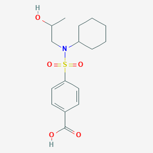 molecular formula C16H23NO5S B7448986 4-[Cyclohexyl(2-hydroxypropyl)sulfamoyl]benzoic acid 