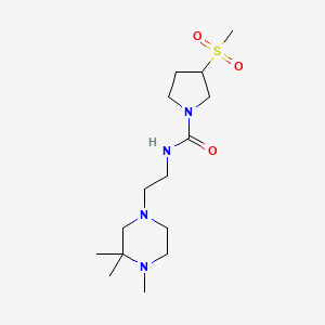 3-methylsulfonyl-N-[2-(3,3,4-trimethylpiperazin-1-yl)ethyl]pyrrolidine-1-carboxamide