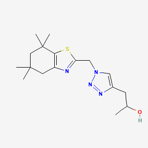 molecular formula C17H26N4OS B7449052 1-[1-[(5,5,7,7-Tetramethyl-4,6-dihydro-1,3-benzothiazol-2-yl)methyl]triazol-4-yl]propan-2-ol 