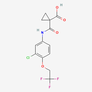 molecular formula C13H11ClF3NO4 B7449056 1-[[3-Chloro-4-(2,2,2-trifluoroethoxy)phenyl]carbamoyl]cyclopropane-1-carboxylic acid 