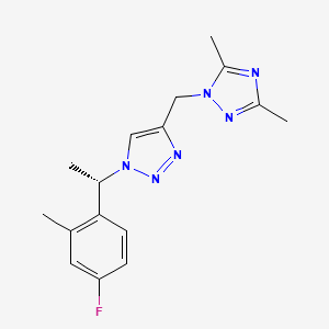 1-[[1-[(1S)-1-(4-fluoro-2-methylphenyl)ethyl]triazol-4-yl]methyl]-3,5-dimethyl-1,2,4-triazole