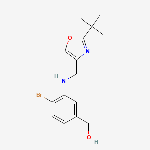 molecular formula C15H19BrN2O2 B7449065 [4-Bromo-3-[(2-tert-butyl-1,3-oxazol-4-yl)methylamino]phenyl]methanol 