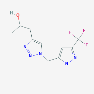 1-[1-[[2-Methyl-5-(trifluoromethyl)pyrazol-3-yl]methyl]triazol-4-yl]propan-2-ol