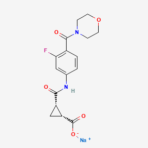 sodium;(1R,2S)-2-[[3-fluoro-4-(morpholine-4-carbonyl)phenyl]carbamoyl]cyclopropane-1-carboxylate