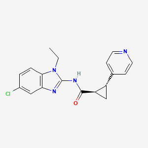 (1R,2R)-N-(5-chloro-1-ethylbenzimidazol-2-yl)-2-pyridin-4-ylcyclopropane-1-carboxamide