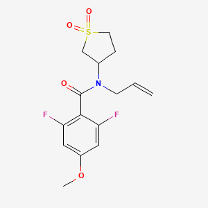 molecular formula C15H17F2NO4S B7449110 N-(1,1-dioxothiolan-3-yl)-2,6-difluoro-4-methoxy-N-prop-2-enylbenzamide 