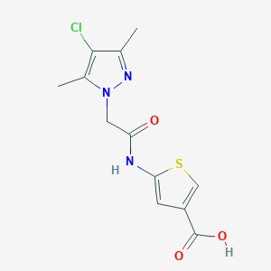 5-[[2-(4-Chloro-3,5-dimethylpyrazol-1-yl)acetyl]amino]thiophene-3-carboxylic acid