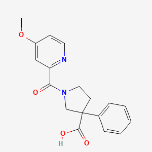 molecular formula C18H18N2O4 B7449132 1-(4-Methoxypyridine-2-carbonyl)-3-phenylpyrrolidine-3-carboxylic acid 