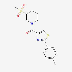 molecular formula C17H20N2O3S2 B7449151 [2-(4-Methylphenyl)-1,3-thiazol-4-yl]-(3-methylsulfonylpiperidin-1-yl)methanone 