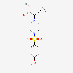 molecular formula C16H22N2O5S B7449155 2-Cyclopropyl-2-[4-(4-methoxyphenyl)sulfonylpiperazin-1-yl]acetic acid 