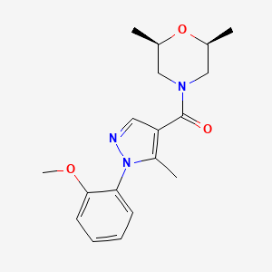 molecular formula C18H23N3O3 B7449166 [(2R,6S)-2,6-dimethylmorpholin-4-yl]-[1-(2-methoxyphenyl)-5-methylpyrazol-4-yl]methanone 