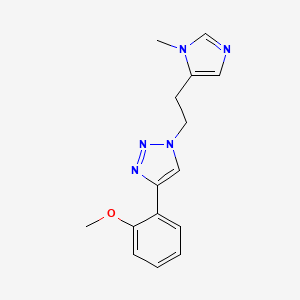 molecular formula C15H17N5O B7449169 4-(2-Methoxyphenyl)-1-[2-(3-methylimidazol-4-yl)ethyl]triazole 