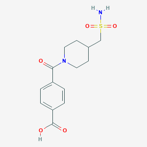 4-[4-(Sulfamoylmethyl)piperidine-1-carbonyl]benzoic acid