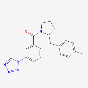 [2-[(4-Fluorophenyl)methyl]pyrrolidin-1-yl]-[3-(tetrazol-1-yl)phenyl]methanone