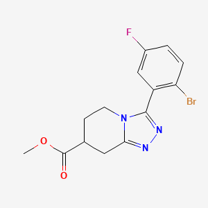 Methyl 3-(2-bromo-5-fluorophenyl)-5,6,7,8-tetrahydro-[1,2,4]triazolo[4,3-a]pyridine-7-carboxylate