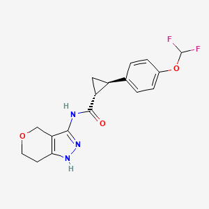 (1R,2R)-2-[4-(difluoromethoxy)phenyl]-N-(1,4,6,7-tetrahydropyrano[4,3-c]pyrazol-3-yl)cyclopropane-1-carboxamide