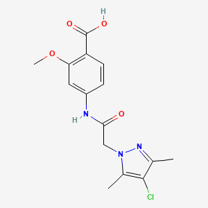 4-[[2-(4-Chloro-3,5-dimethylpyrazol-1-yl)acetyl]amino]-2-methoxybenzoic acid