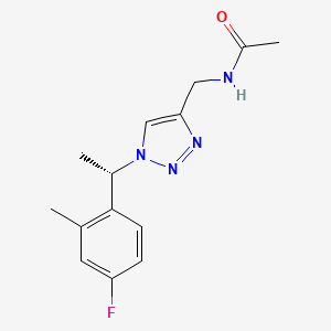 N-[[1-[(1S)-1-(4-fluoro-2-methylphenyl)ethyl]triazol-4-yl]methyl]acetamide