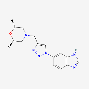 molecular formula C16H20N6O B7449271 (2R,6S)-4-[[1-(3H-benzimidazol-5-yl)triazol-4-yl]methyl]-2,6-dimethylmorpholine 