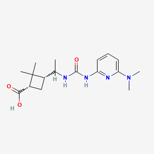 (1S,3R)-3-[1-[[6-(dimethylamino)pyridin-2-yl]carbamoylamino]ethyl]-2,2-dimethylcyclobutane-1-carboxylic acid