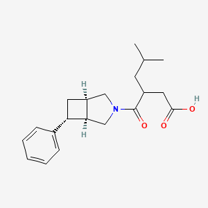 5-methyl-3-[(1R,5S,6R)-6-phenyl-3-azabicyclo[3.2.0]heptane-3-carbonyl]hexanoic acid