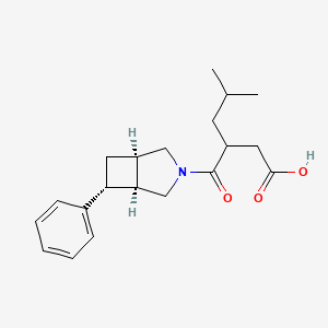 molecular formula C20H27NO3 B7449294 5-methyl-3-[(1R,5S,6R)-6-phenyl-3-azabicyclo[3.2.0]heptane-3-carbonyl]hexanoic acid 