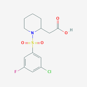 2-[1-(3-Chloro-5-fluorophenyl)sulfonylpiperidin-2-yl]acetic acid