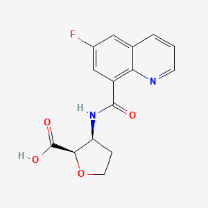 (2R,3S)-3-[(6-fluoroquinoline-8-carbonyl)amino]oxolane-2-carboxylic acid