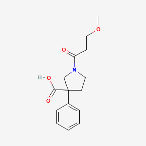 molecular formula C15H19NO4 B7449330 1-(3-Methoxypropanoyl)-3-phenylpyrrolidine-3-carboxylic acid 